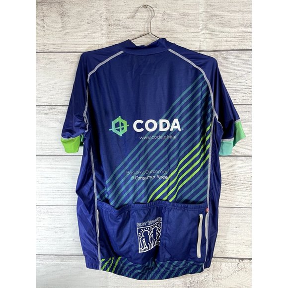 Jackroo - Men's Cycling Jersey - Coda Logo Blue/Green - Size XL *New With Tags* - Picture 3 of 5